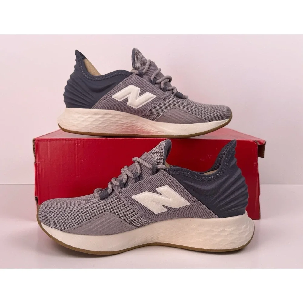 New Balance Fresh Foam Roav Women Size 9 B/Medium Grey/Purple/Gum Brown WROAV7E3